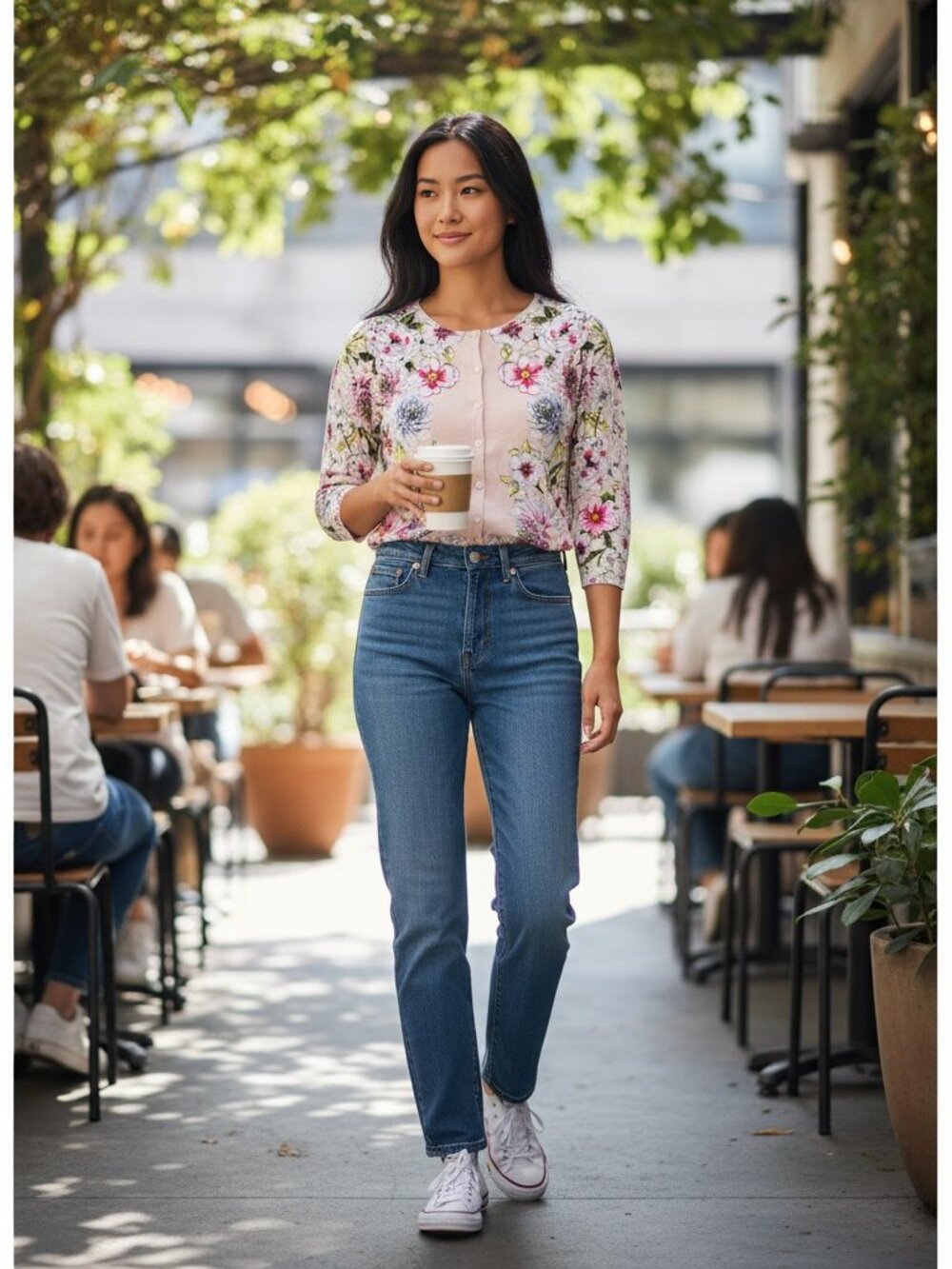 NWT Joseph A. Womens Floral Pink Cardigan Size Small Never worn